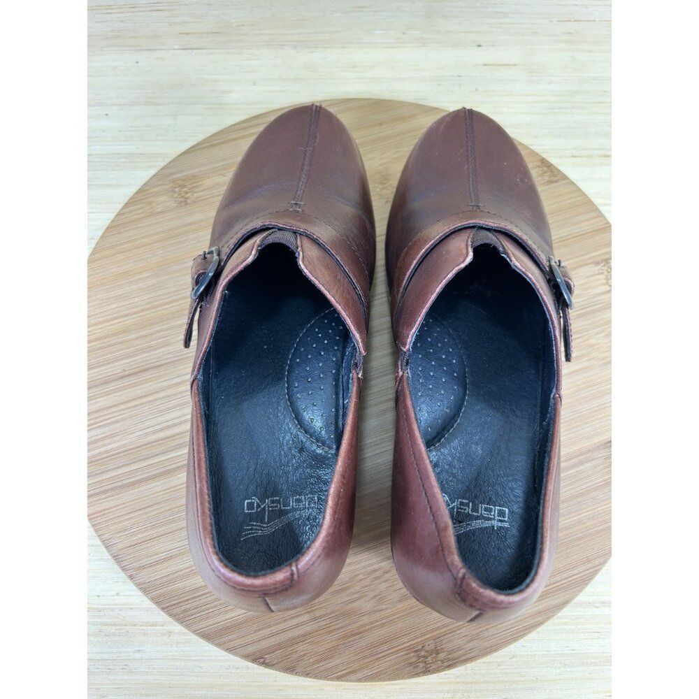 Dansko Tamara Brown Leather Buckle Clogs Womens Size 38 US 8 - Picture 6 of 8